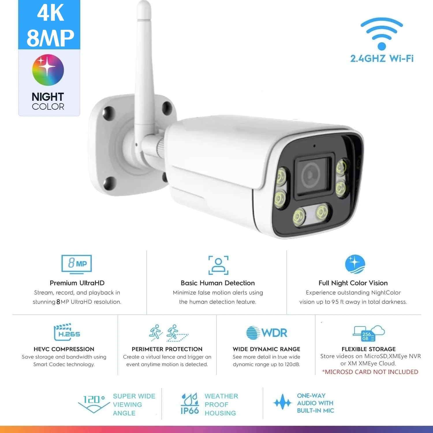 Home Security Ai - ICsee 4K 8MP Wireless Outdoor Security