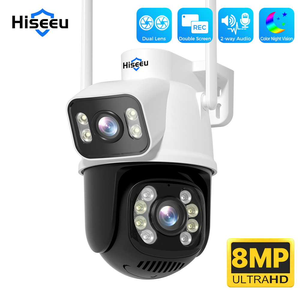 Home Security Ai - Hiseeu 4K 8MP Dual Lens Wifi