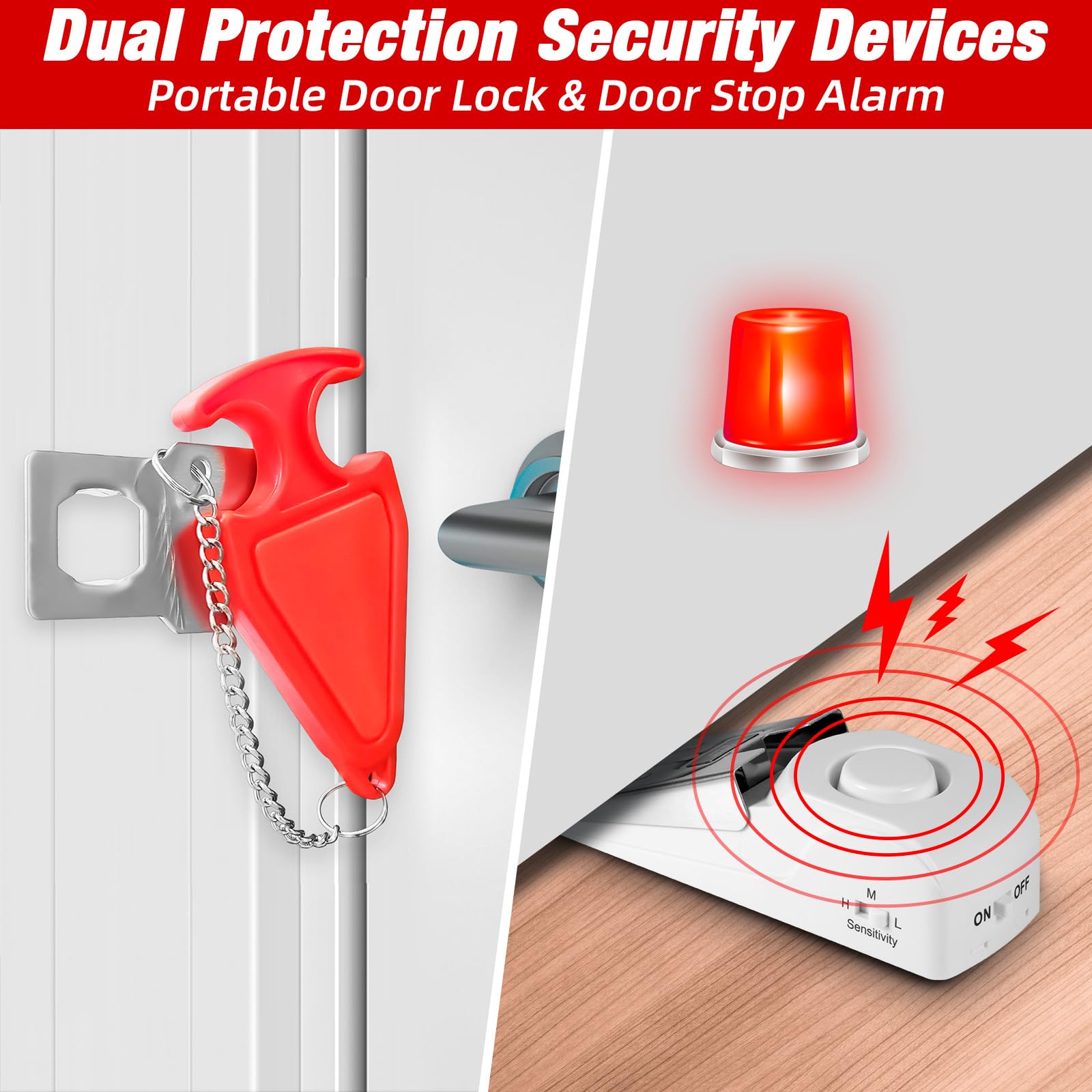 Portable Door Stop Alarm Trave - Home Security Locks For Doors ulasan dan harga