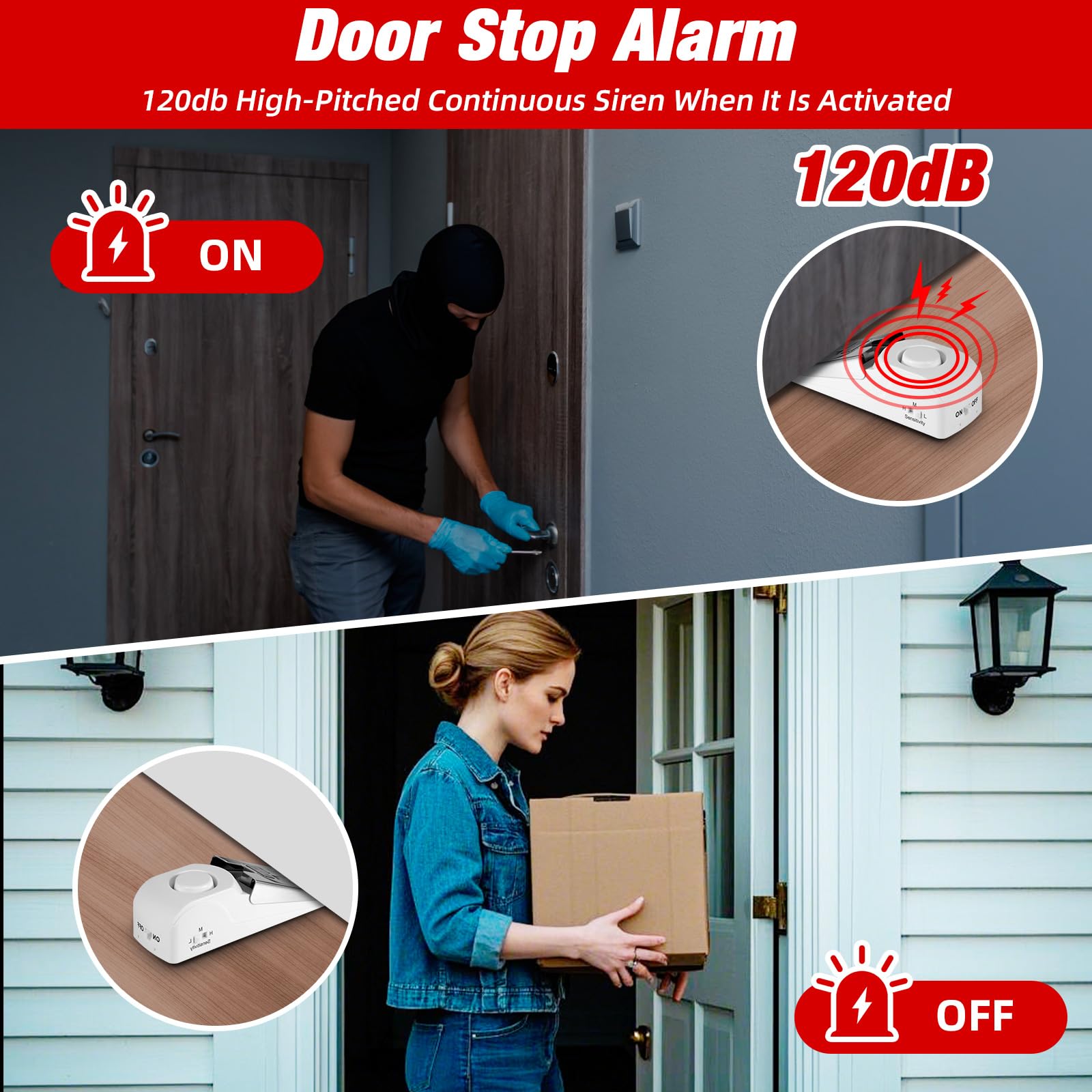 Portable Door Stop Alarm Trave - Home Security Locks For Doors ulasan dan harga