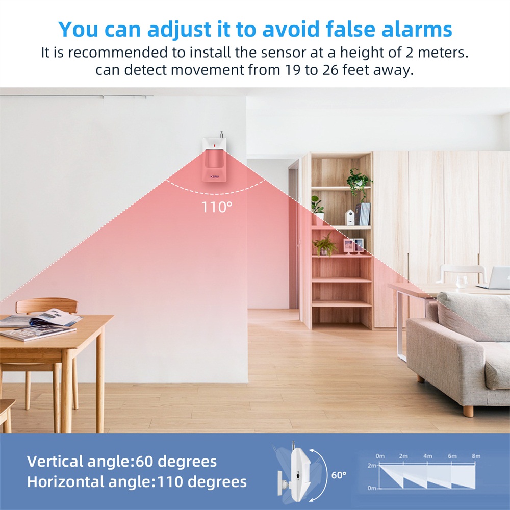 KERUI Wireless PIR Motion Sens - Pet Immune Pir Sensor ulasan dan harga