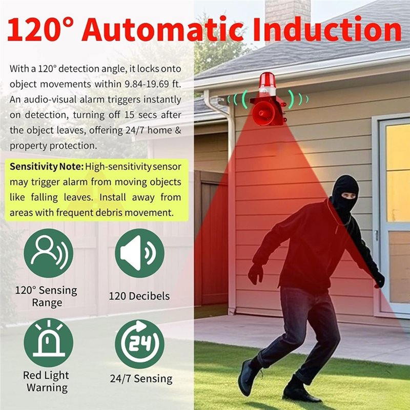 Y01A Motion Sensor Security Al - Home Yard Security ulasan dan harga
