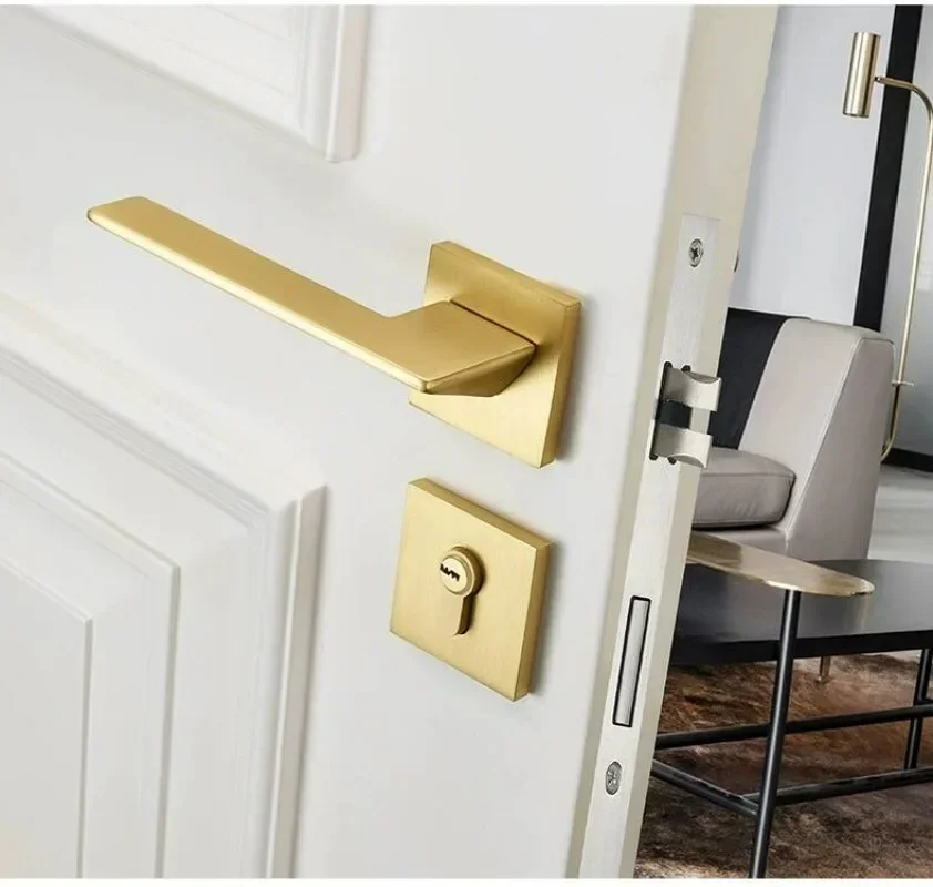 Gold Zinc Alloy Bedroom Door L - Home Security Locks For Doors ulasan dan harga
