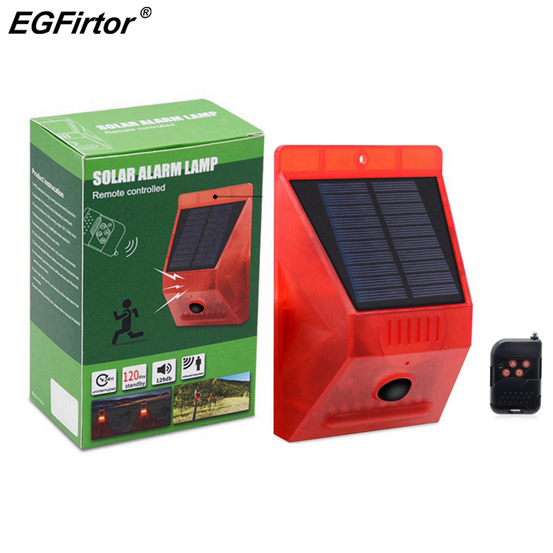 Solar Alarm Lamp Remote Contro - Home Yard Security ulasan dan harga