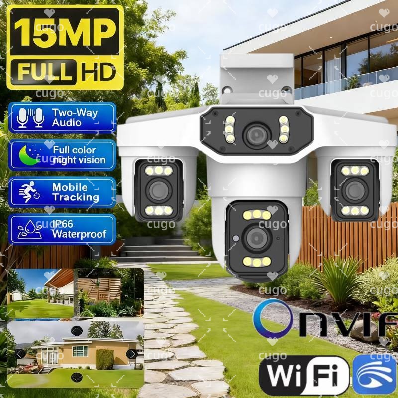15MP 8K Wifi IP Camera Three L - Home Security Police ulasan dan harga