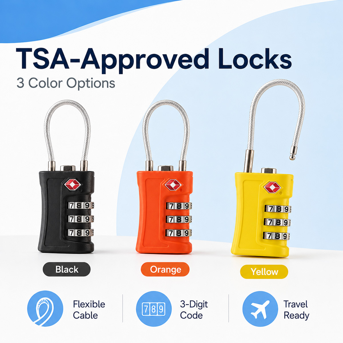 TSA Approved Luggage Lock 3 Di - Home Security Locks ulasan dan harga