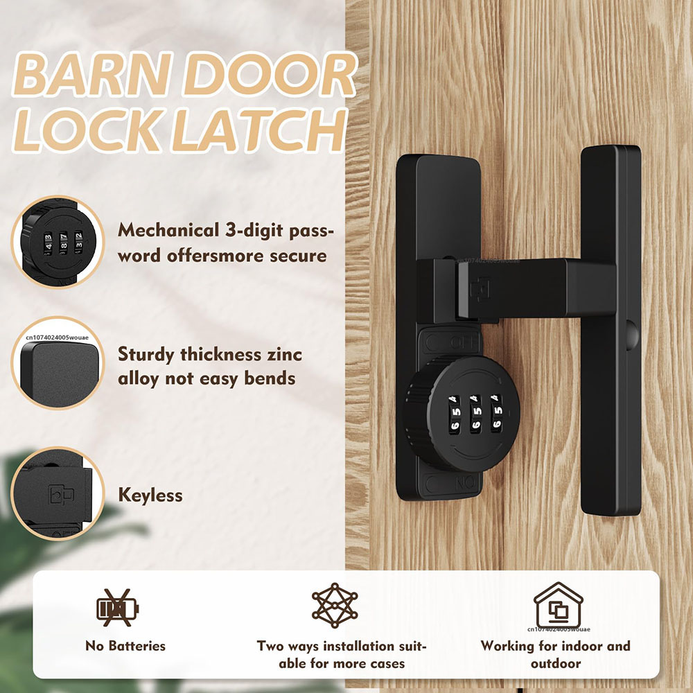 Security Barn Door Lock 3-Digi - Home Security Locks For Doors ulasan dan harga