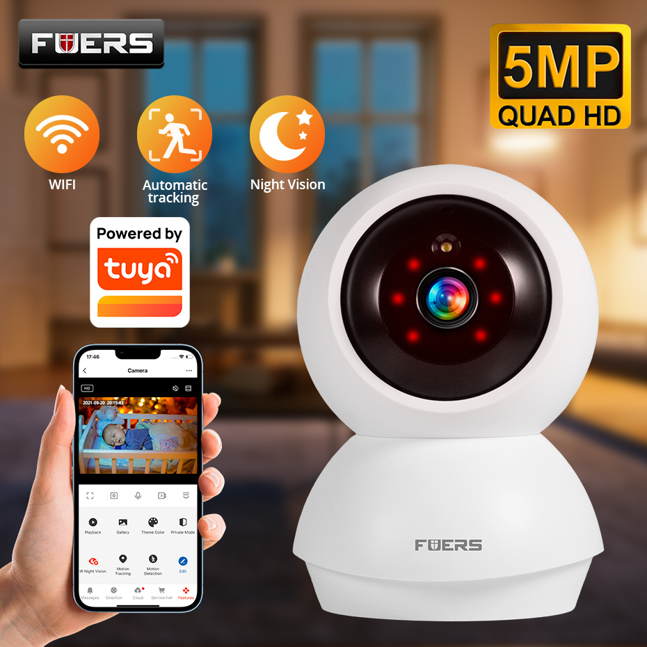 Fuers 5MP WiFi Camera Home Ind - Home Security Ai ulasan dan harga