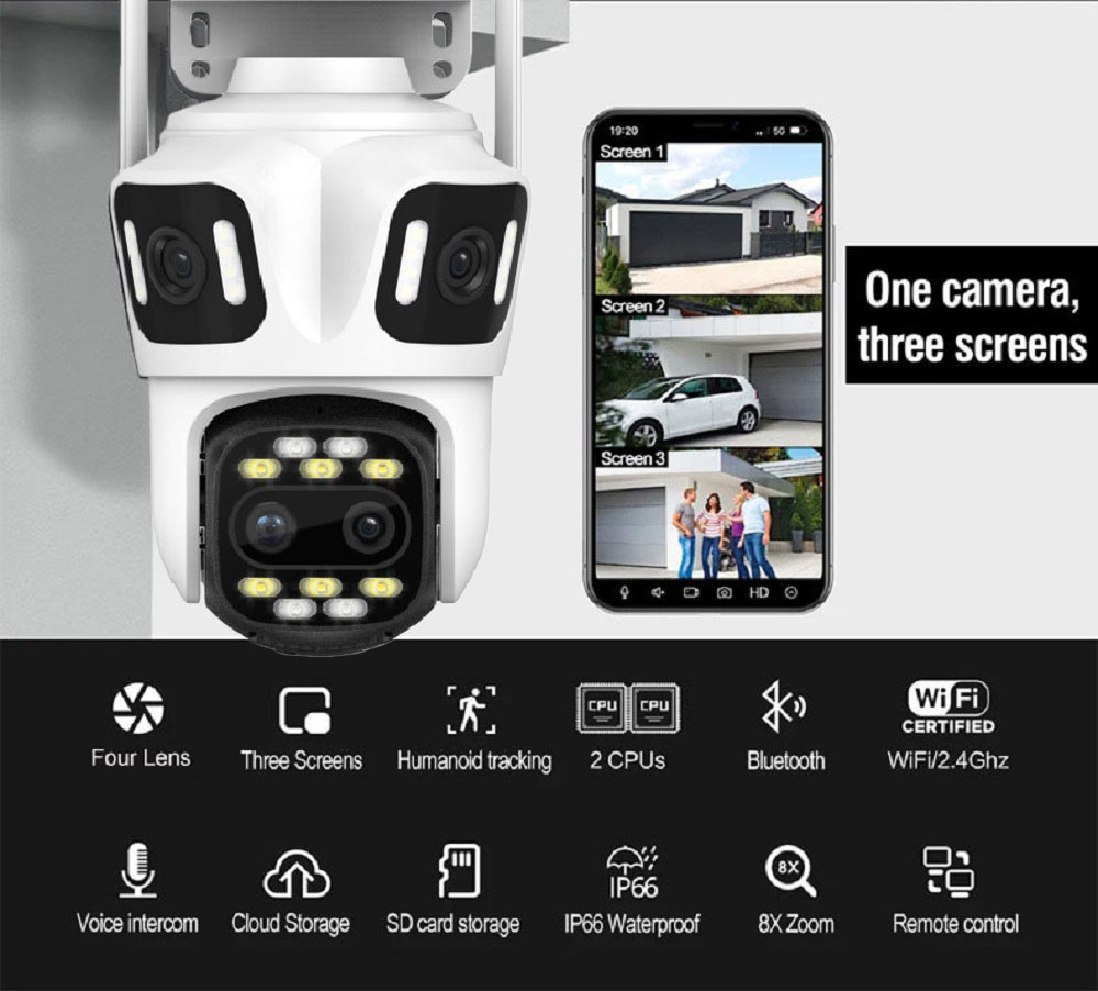 Uzoom 10K 16MP Outdoor PTZ WIF - Home Security Ai ulasan dan harga