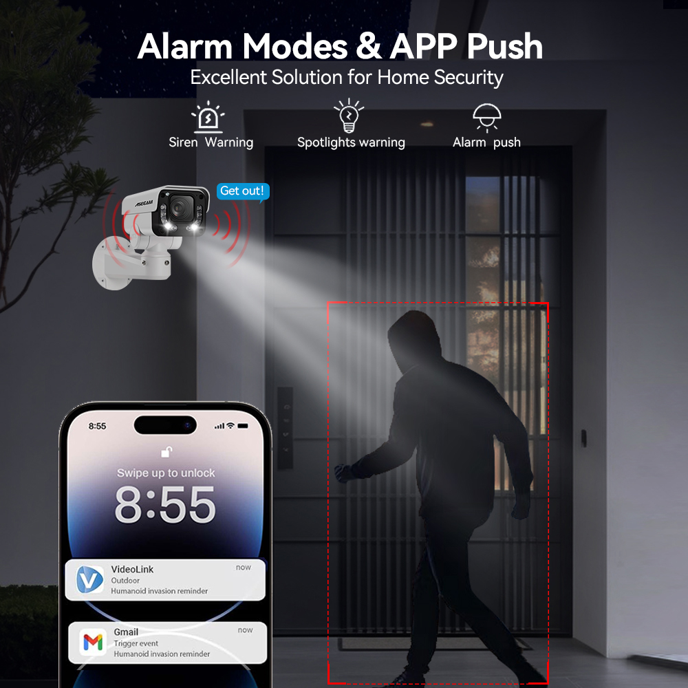 ASECAM 4K 8MP IP Camera PTZ 30 - Home Security Ai ulasan dan harga