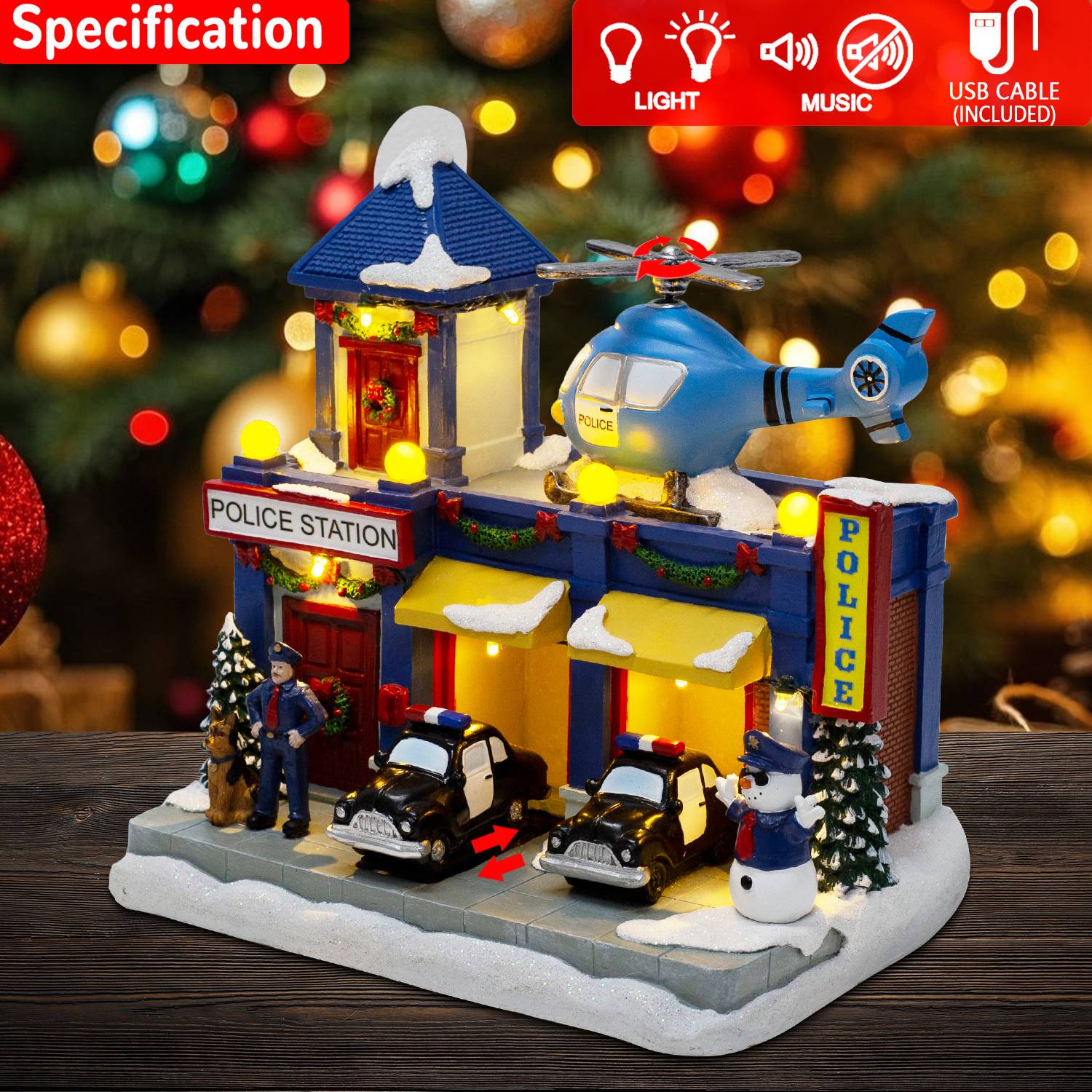 Animated Christmas Village Pol - Home Security Police ulasan dan harga