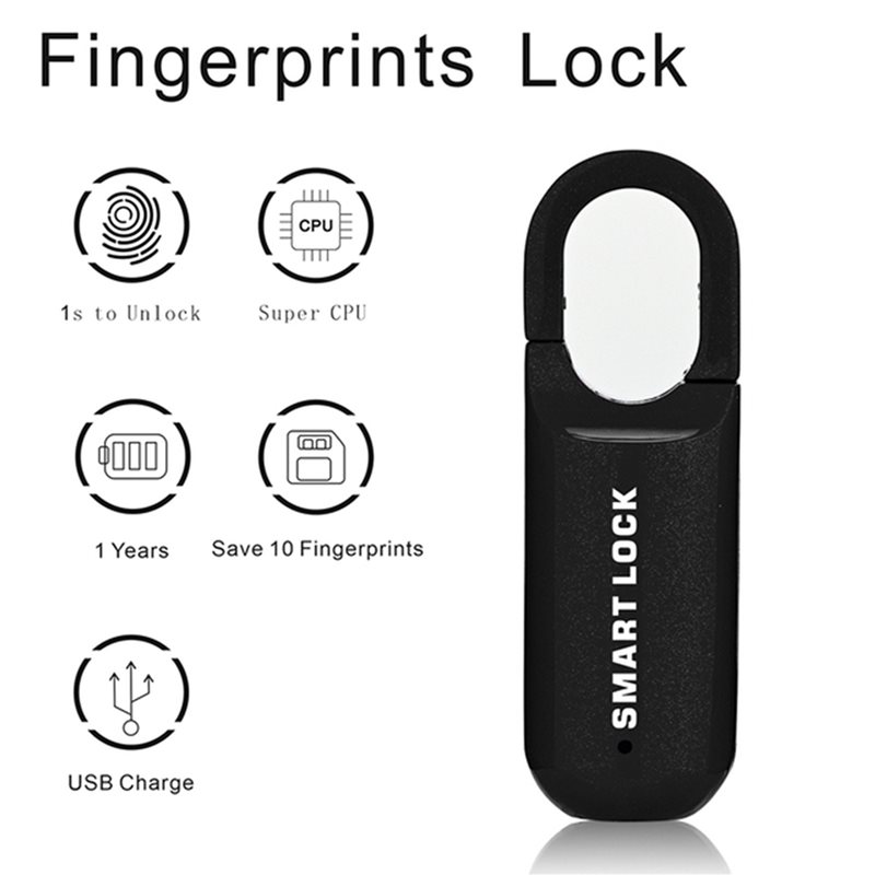 B44C 2X Fingerprint Padlock M0 - Home Security Locks For Doors ulasan dan harga