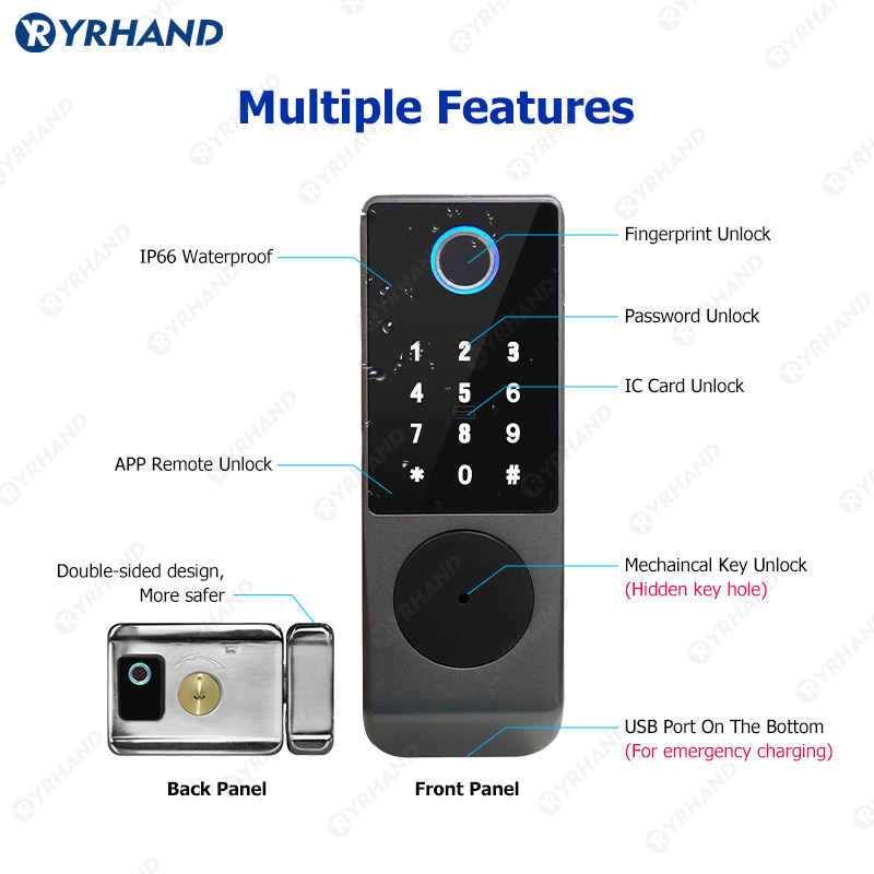 Tuya Smart lock Waterproof Wif - Home Security Locks For Doors ulasan dan harga